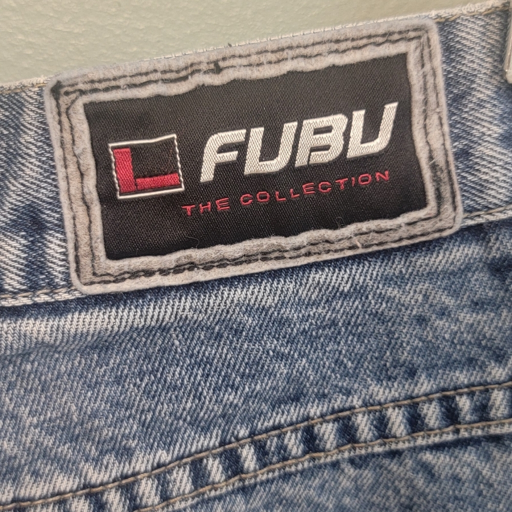 Vintage Fubu Y2k 90s Distressed Cargo Mens Streetwear Jeans Size 33/34 - Picture 3 of 15